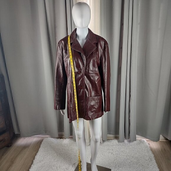 General Leather Women's Two Button Chocolate Leather Coat Jacket Size 24.5 - Picture 3 of 13